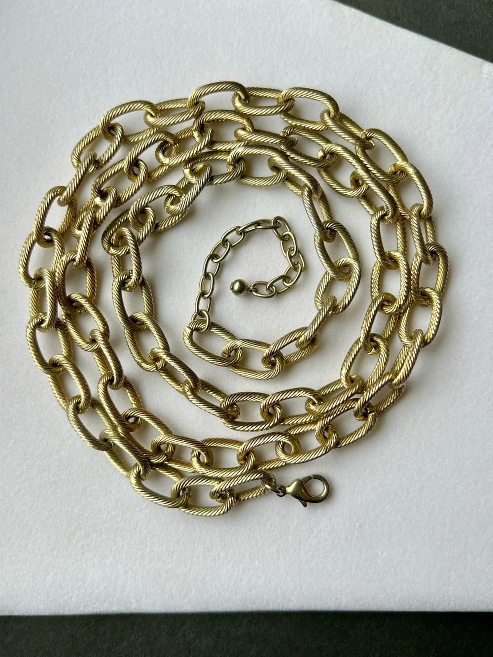 Chain Link Belt Size Medium Goldtone Rope Texture Links 35